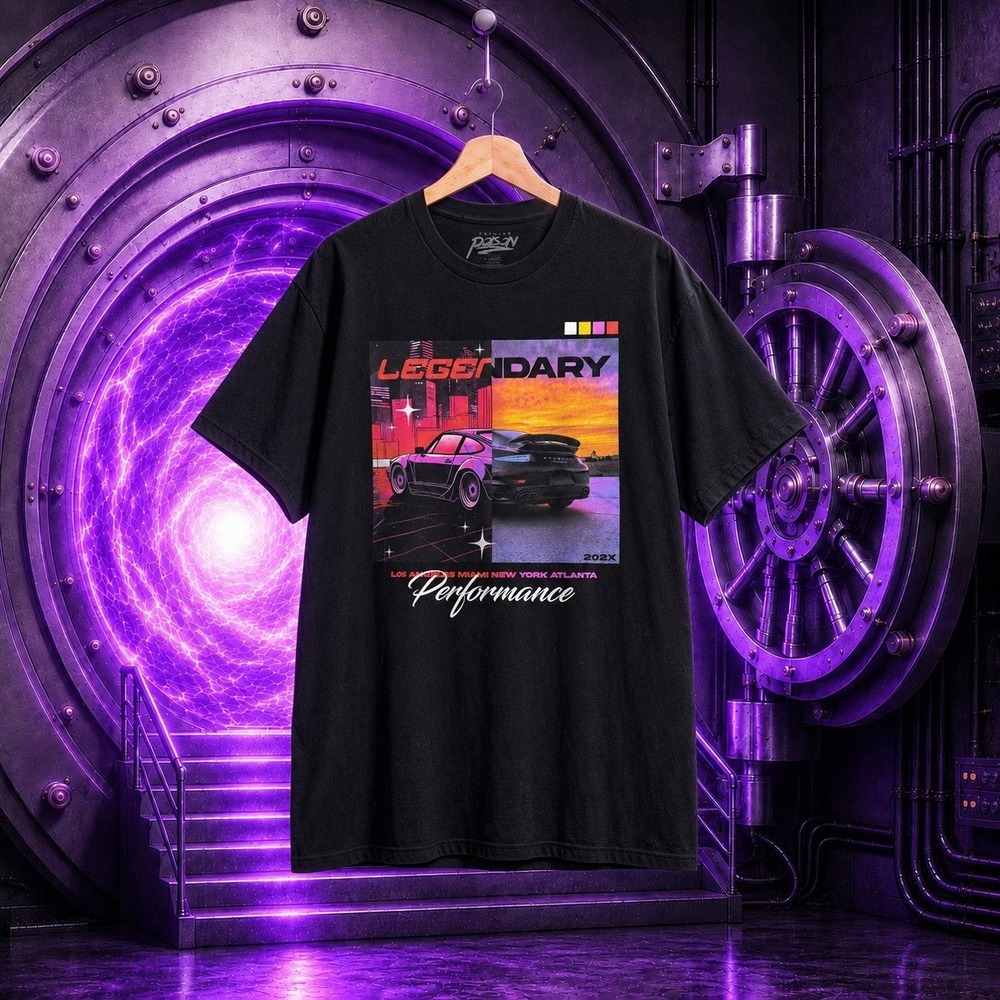 Popular Poison Legendary Performance Graphic Tee Black XL Racing Streetwear‎